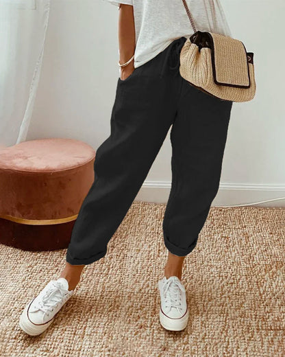 Lucie™ — Fluid cotton-linen blend pants