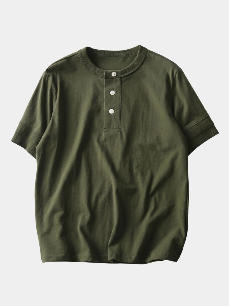 Pure Cotton Henley T-Shirt