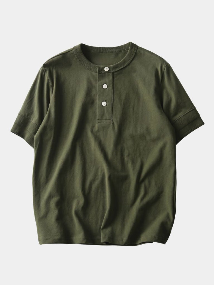 Pure Cotton Henley T-Shirt