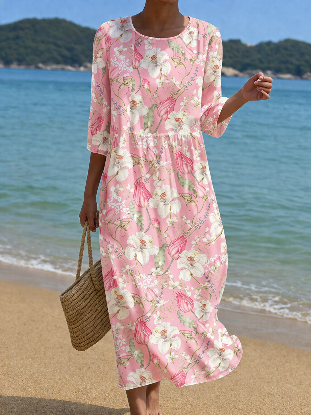Women's casual dress with floral print