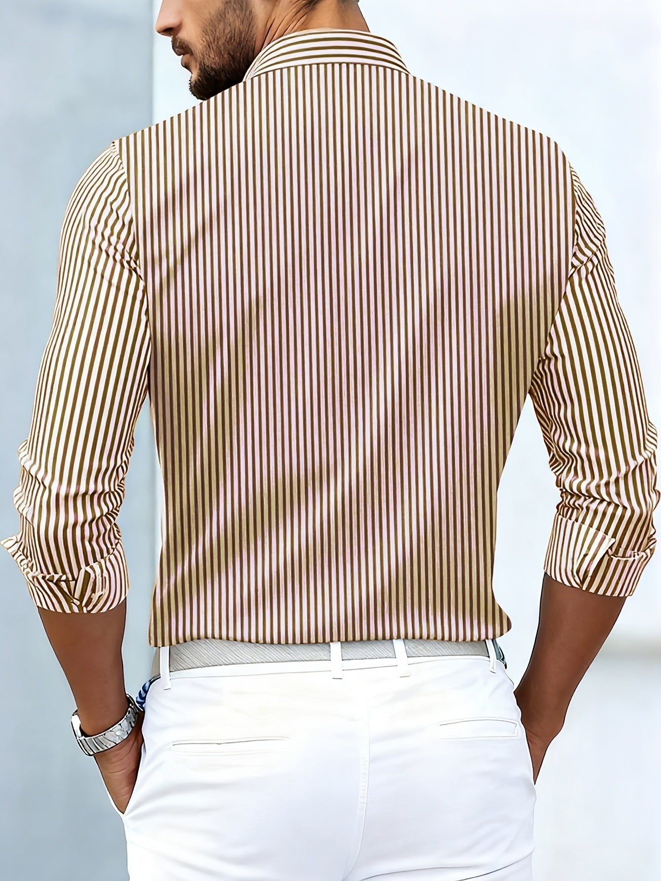 Emerson | Vintage striped men's long-sleeve shirt
