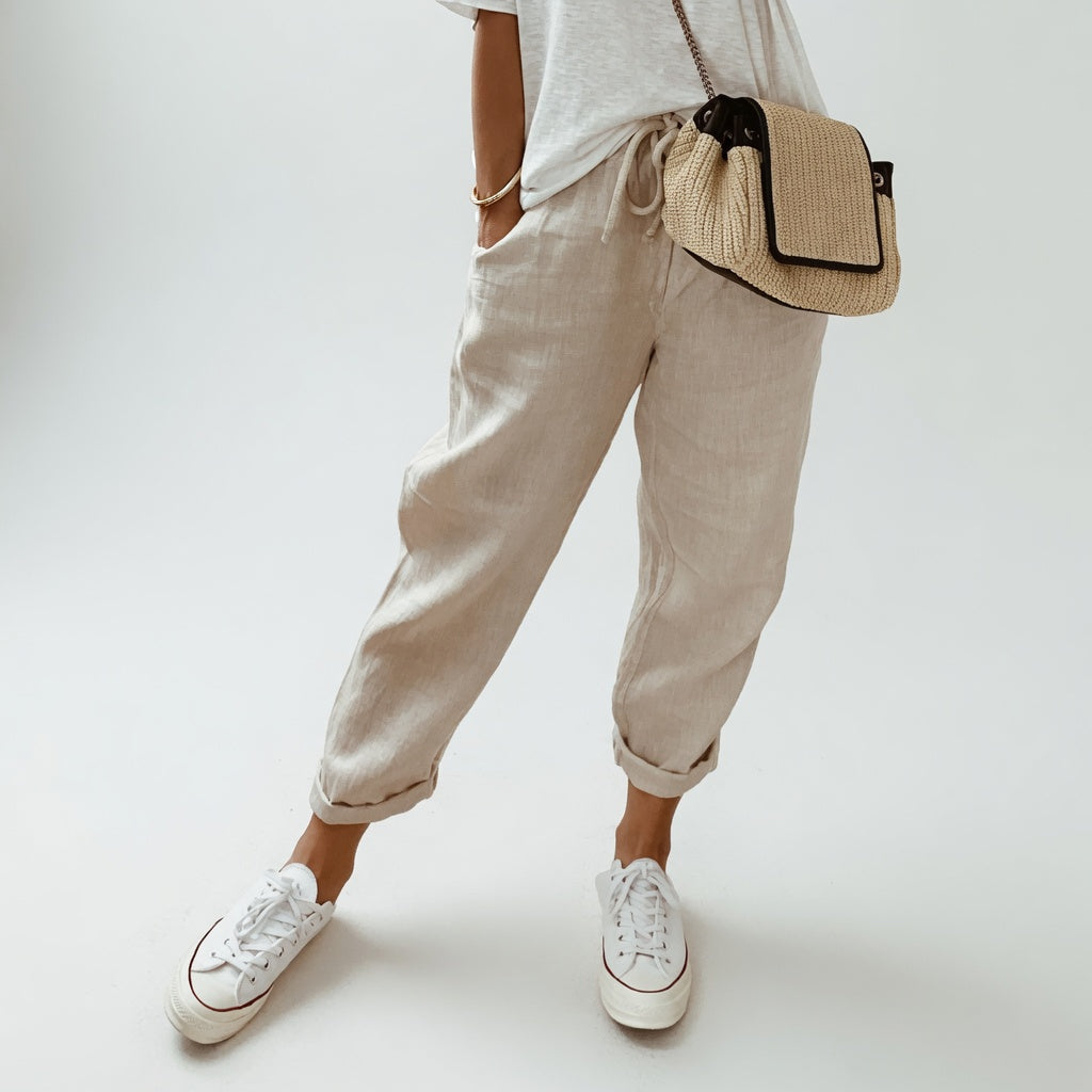 Lucie™ — Fluid cotton-linen blend pants