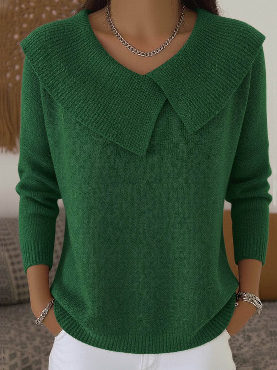 Sunnora - Warm Sweater with Soft Collar