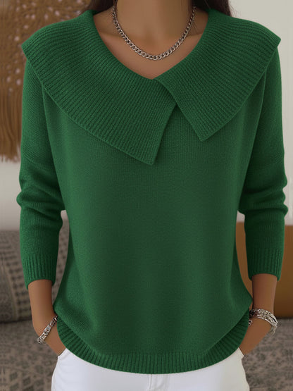 Sunnora - Warm Sweater with Soft Collar