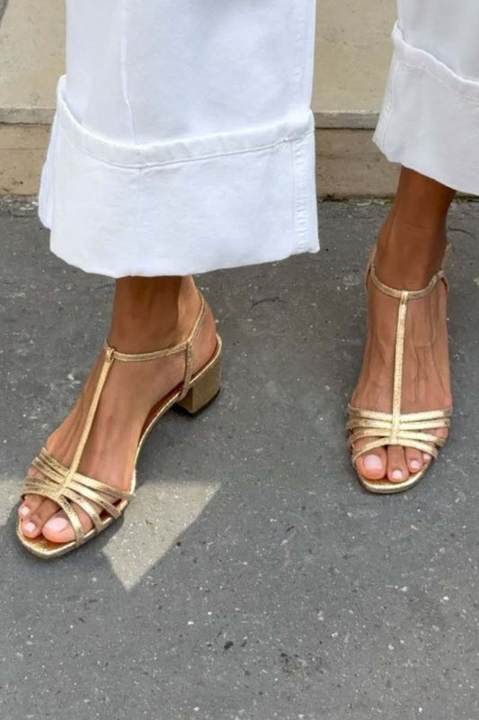 Allegra | Golden Sandals, Everyday Elegance