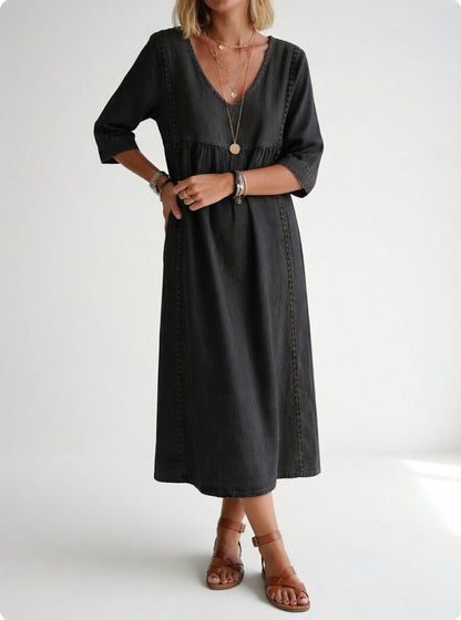 Lioréa™ — Fluid midi dress, relaxed and elegant