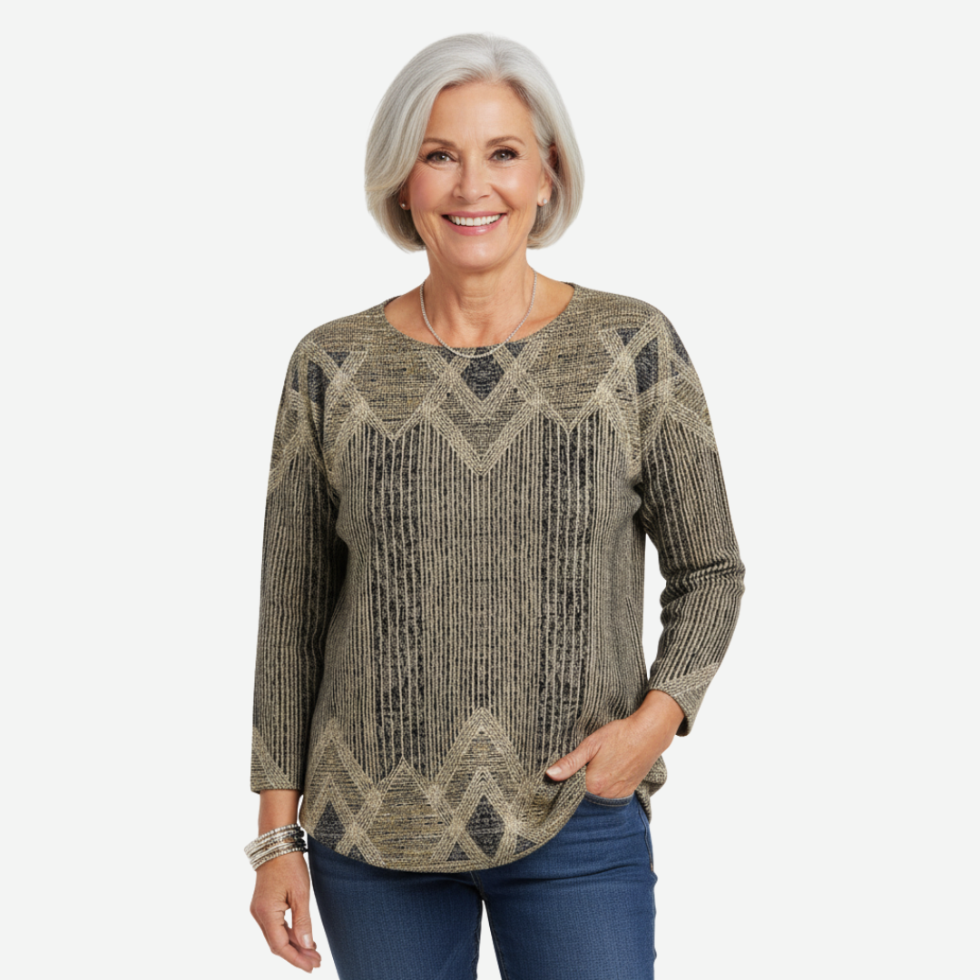 Eleni | Geometric Print Sweater