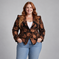 Celeste | Black And Bronze Floral Blazer