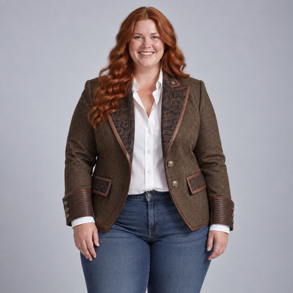 Arabella | Herringbone Panel Blazer