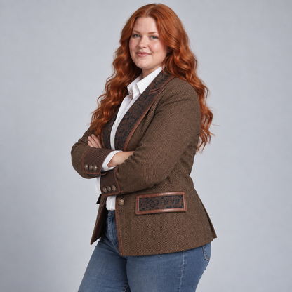 Arabella | Herringbone Panel Blazer
