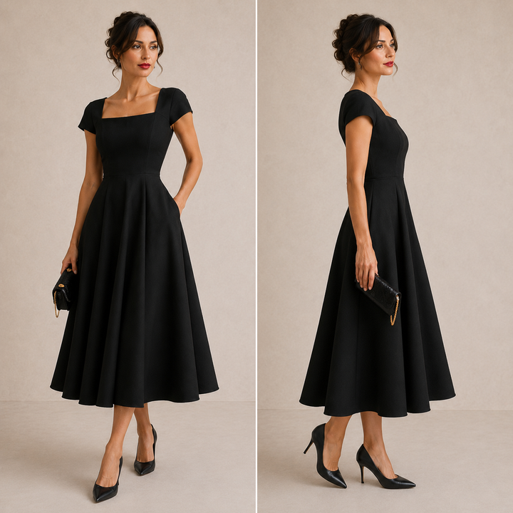 ELVENA™ | Floral Print Midi Dress