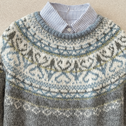 Tove | Pale Grey Nordic Jumper