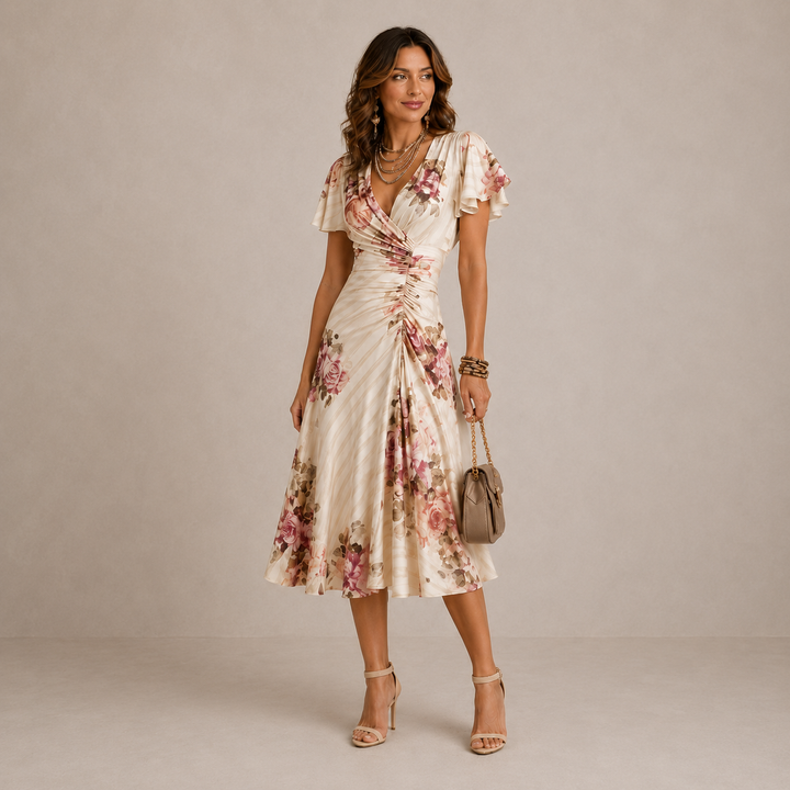 ELVENA™ | Pleated Midi Dress