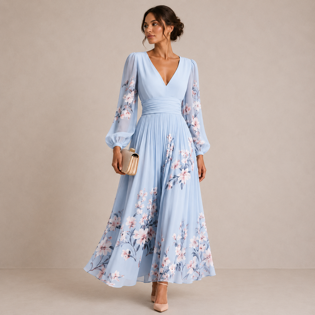 ELVENA™ | Puff Sleeve Midi Dress