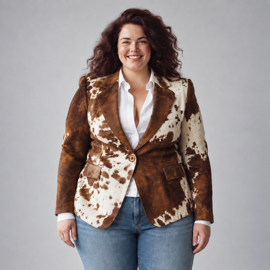 Clementine | Vintage Cow Print Blazer