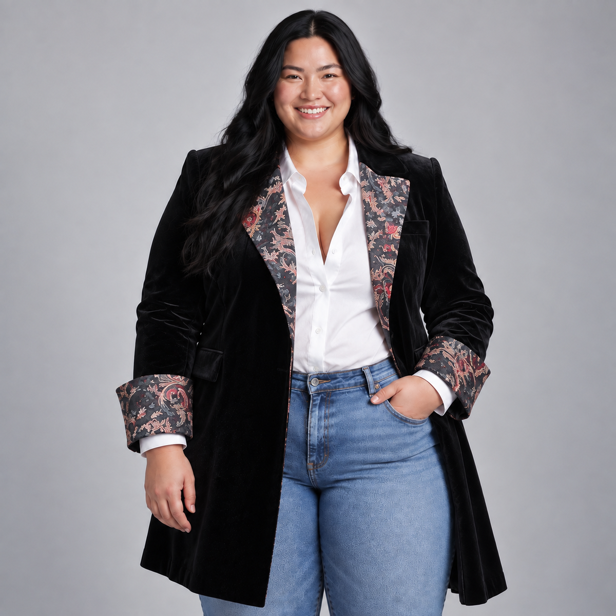 Josephine | Baroque Print Slim Fit Blazer