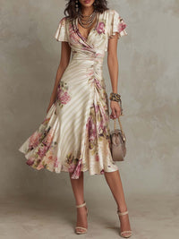 Margaret | Vintage Floral Midi Dress