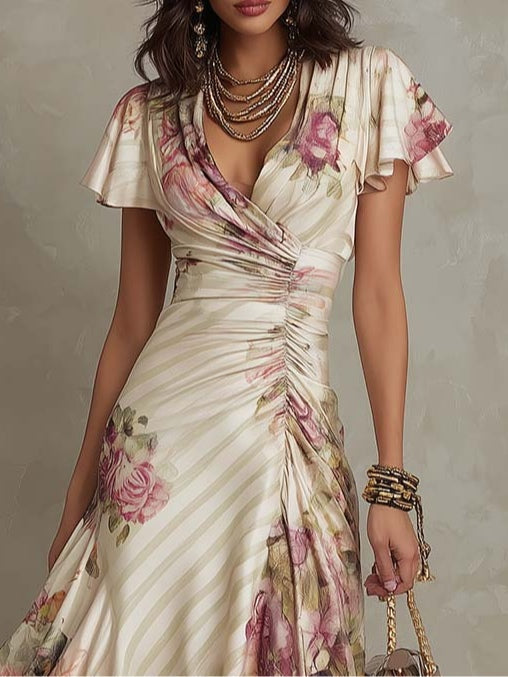 Margaret | Vintage Floral Midi Dress