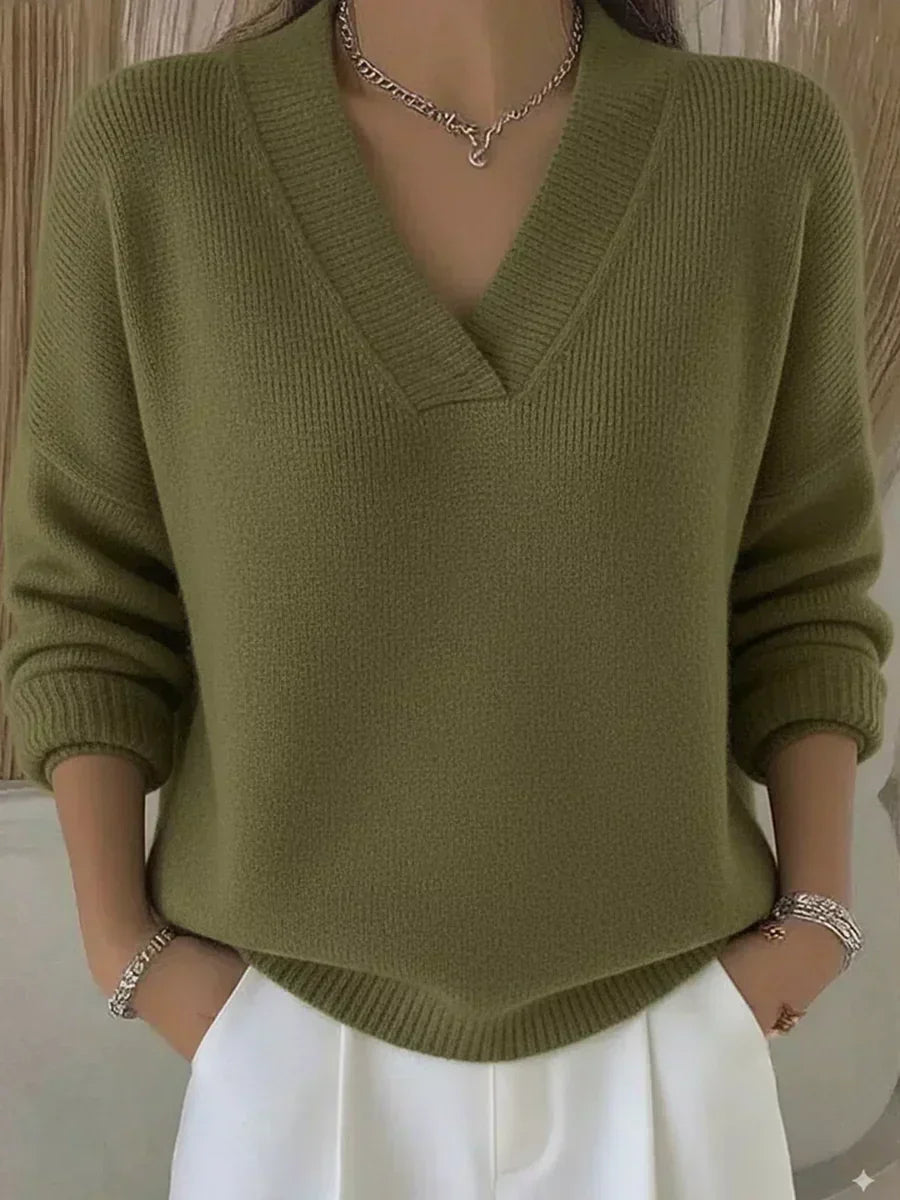 Vivelle - Casual V-Neck Sweater