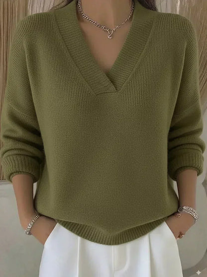 Vivelle - Casual V-Neck Sweater