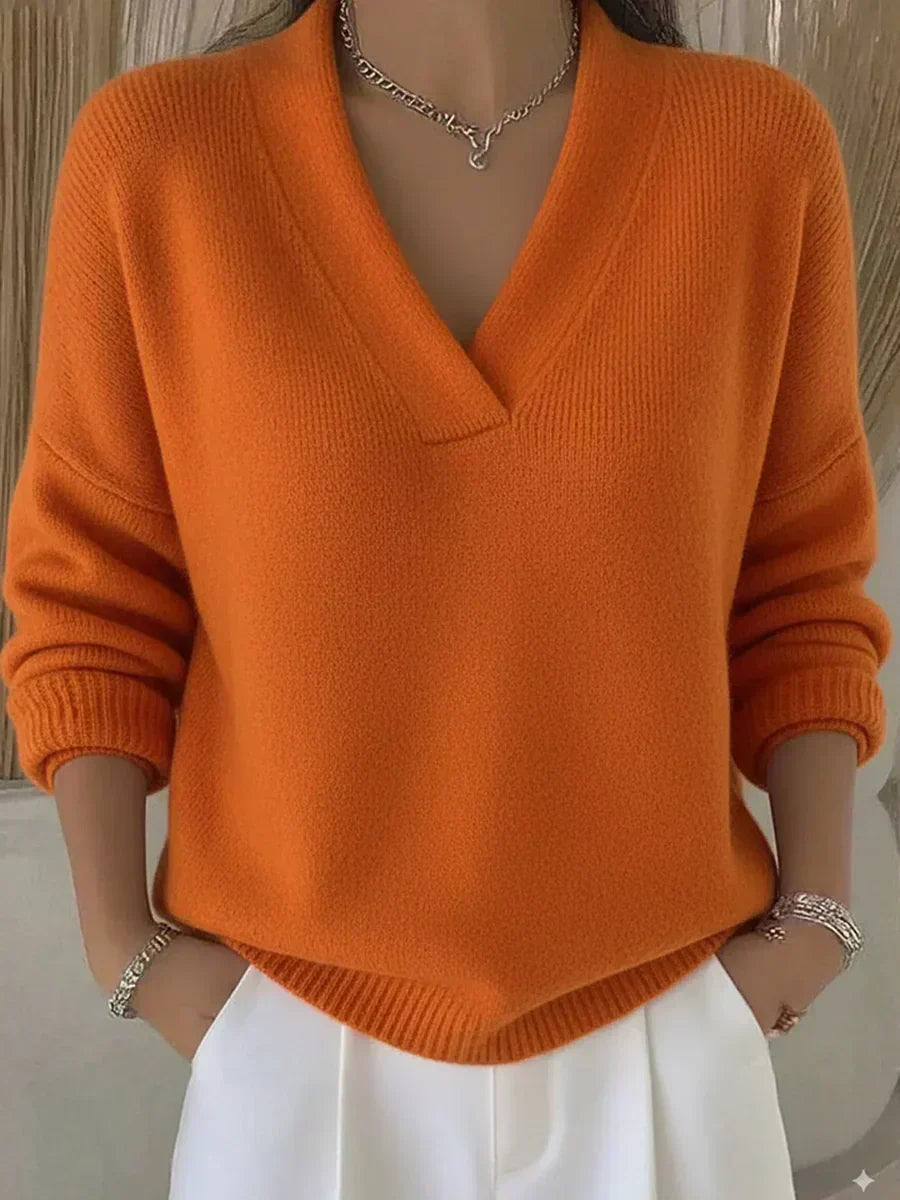 Vivelle - Casual V-Neck Sweater