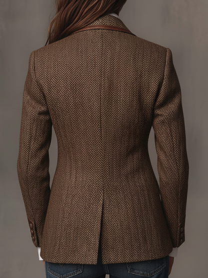 Gisèle | Chevron-Print Panelled Blazer