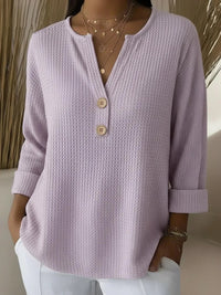 Lucinda™ | Henley Button-Up Top