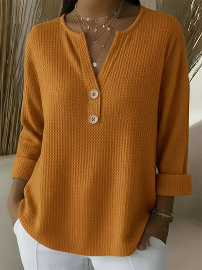 Lucinda™ | Henley Button-Up Top