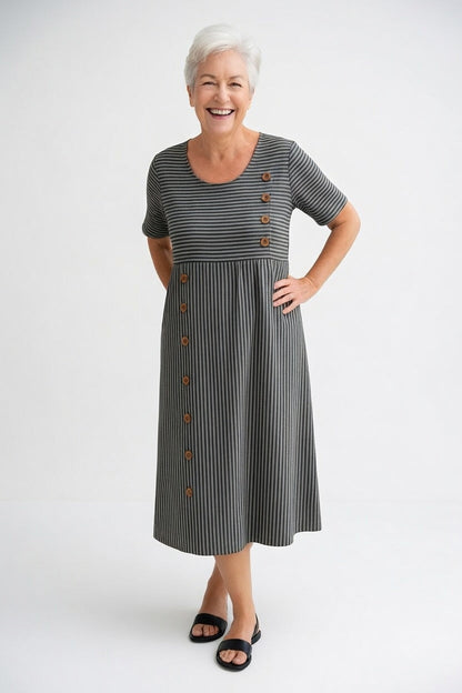 Linéora™ — Flowy striped dress with summer charm