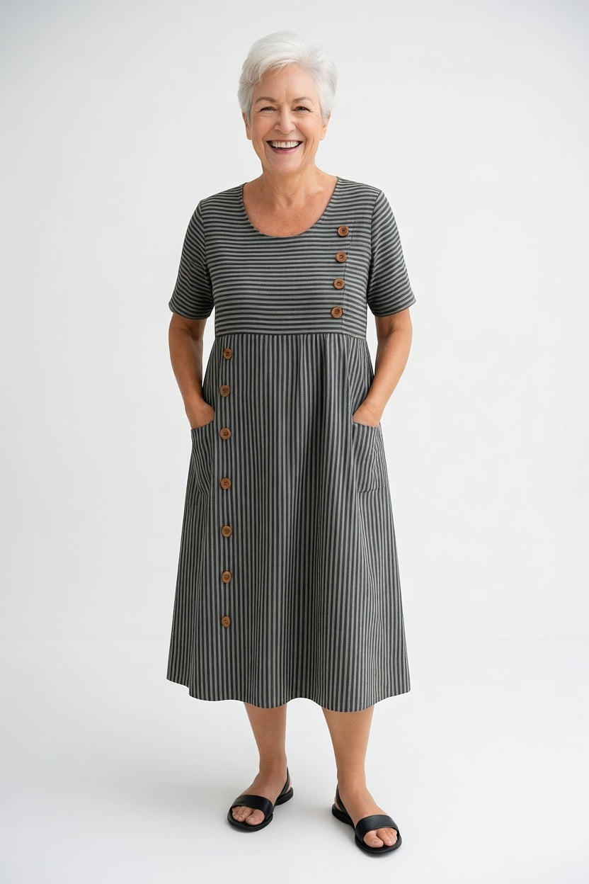 Linéora™ — Flowy striped dress with summer charm