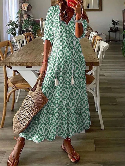 Élodie™ — Elegant velvety floral maxi dress