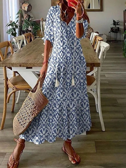 Élodie™ — Elegant velvety floral maxi dress