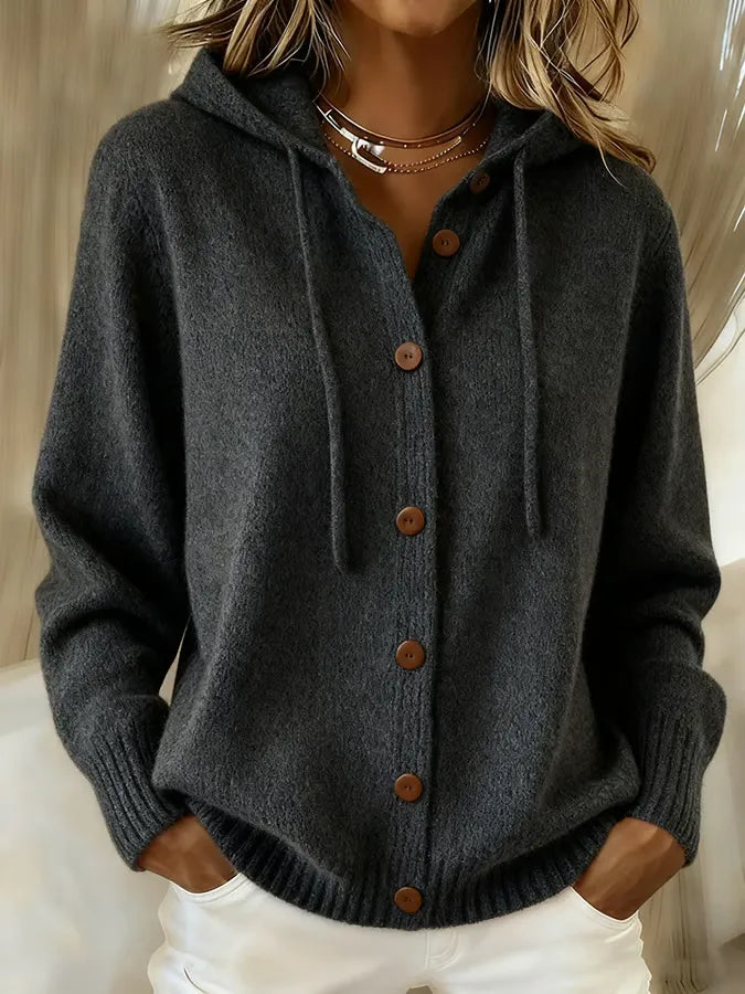 Laura | Hooded Button-Front Cardigan
