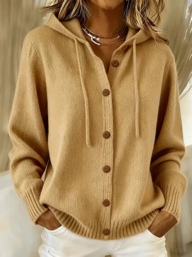 Laura | Hooded Button-Front Cardigan