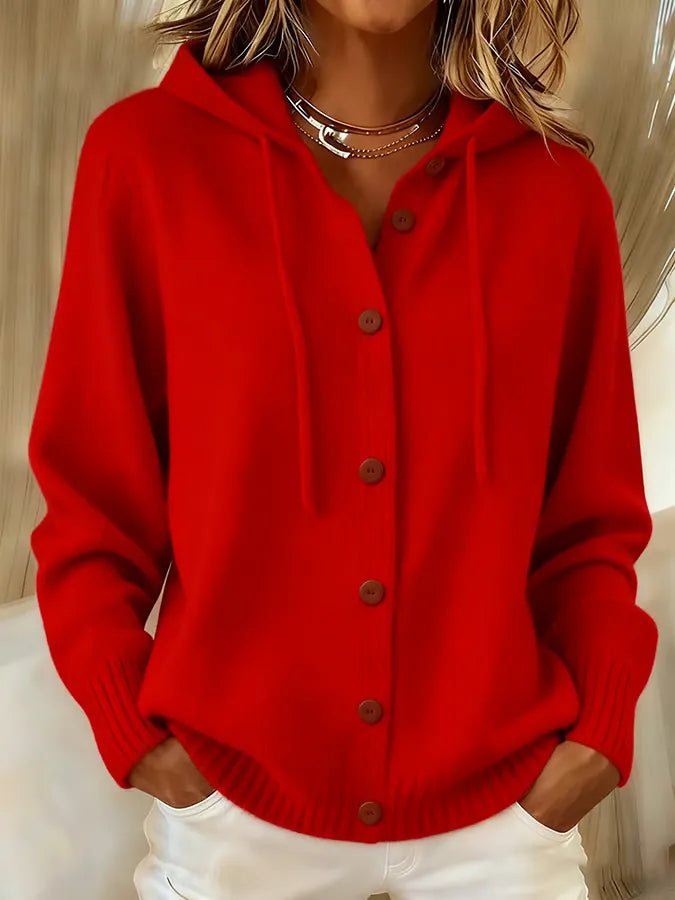 Laura | Hooded Button-Front Cardigan