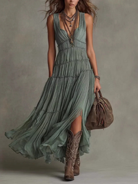 Iris™ | Layered Pleated Maxi Dress