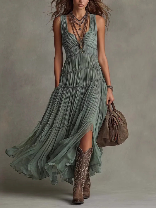 Iris™ | Layered Pleated Maxi Dress