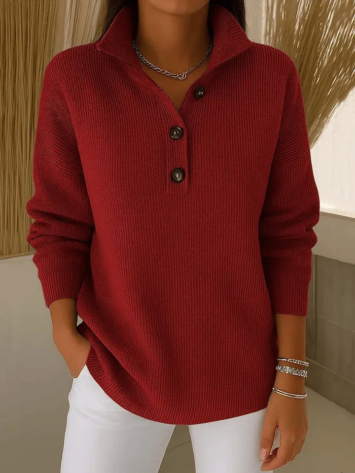 Florence - V-Neck Polo Sweater