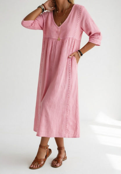 Lioréa™ — Fluid midi dress, relaxed and elegant