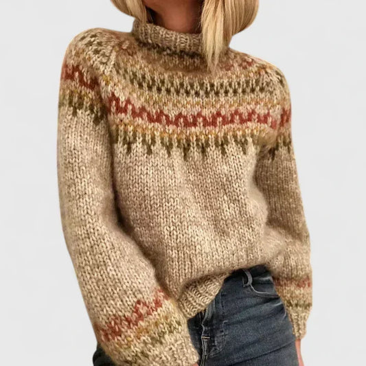 Carys | Nordic Pattern Roll-Neck Sweater