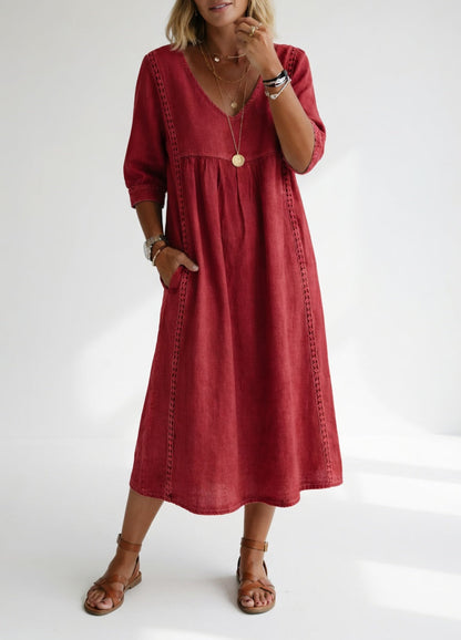 Lioréa™ — Fluid midi dress, relaxed and elegant