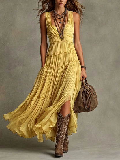 Iris™ | Layered Pleated Maxi Dress