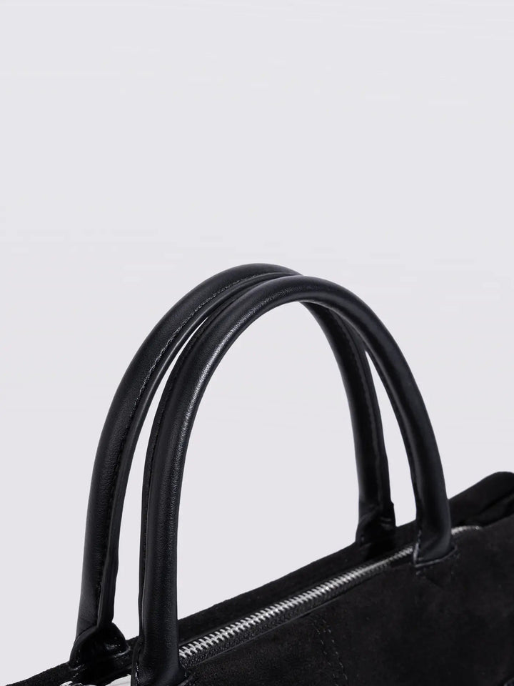 Suede Shopper with Adjustable Strap