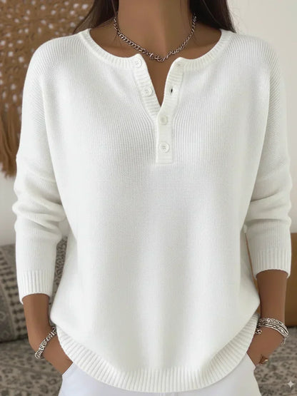 Helena - Knitted Buttoned Henley