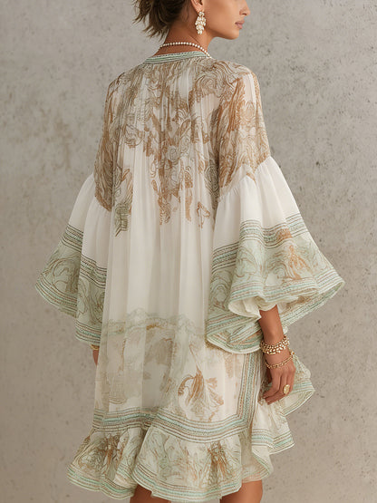 Rosalie Mini Dress — mousseline with flutter sleeves