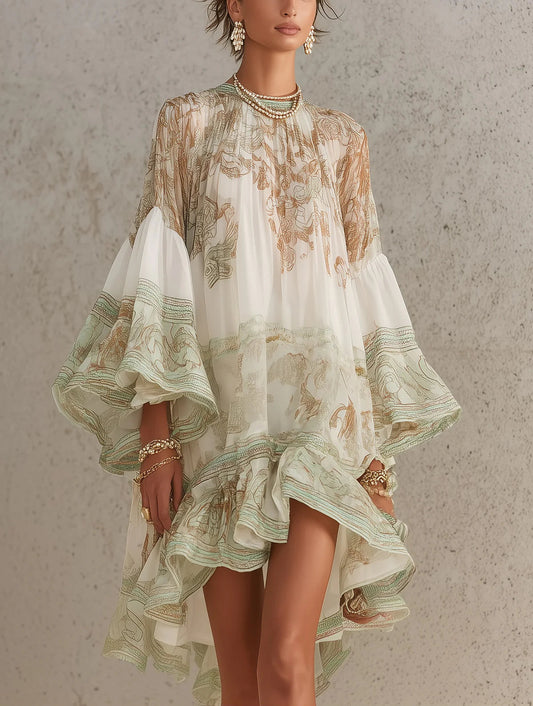 Rosalie Mini Dress — mousseline with flutter sleeves