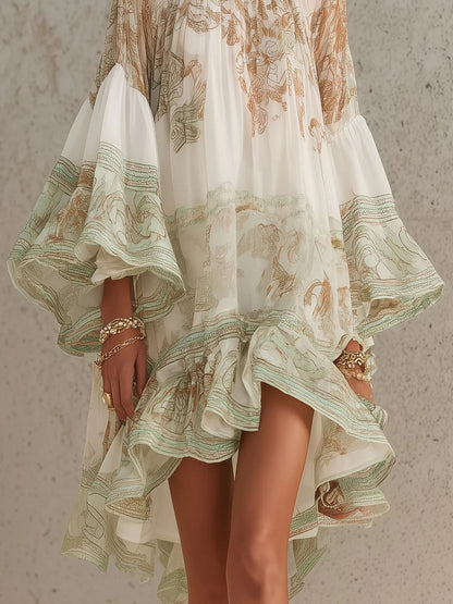Rosalie Mini Dress — mousseline with flutter sleeves