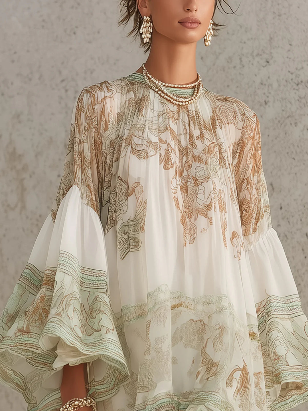 Rosalie Mini Dress — mousseline with flutter sleeves