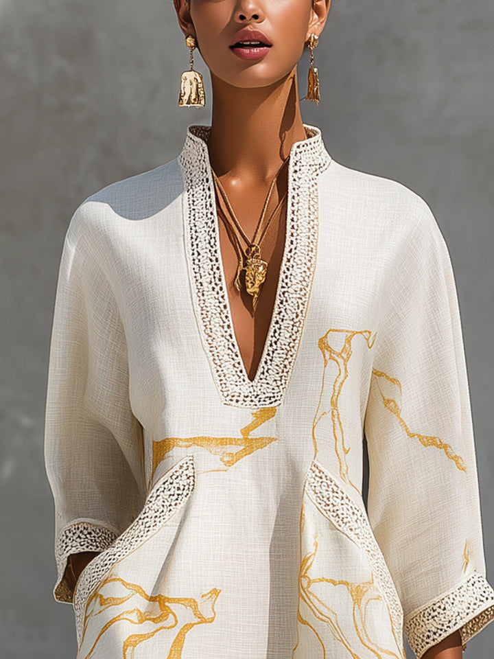Aliénor Mini Dress — Ivory Crochet Lace