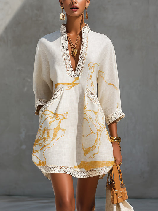 Aliénor Mini Dress — Ivory Crochet Lace